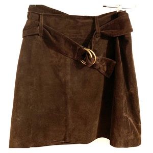Suede mini skirt